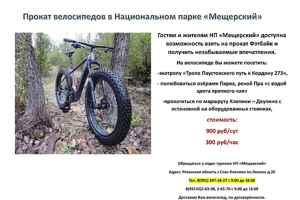 Прокат велосипедов в НП "Мещерский"
